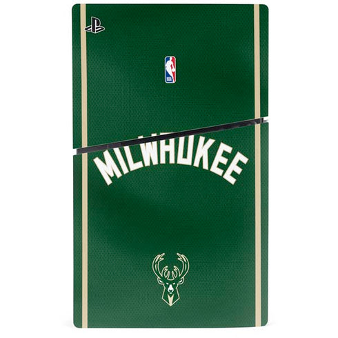NBA Milwaukee Bucks Jersey PS5 Slim Digital Edition Console Skin